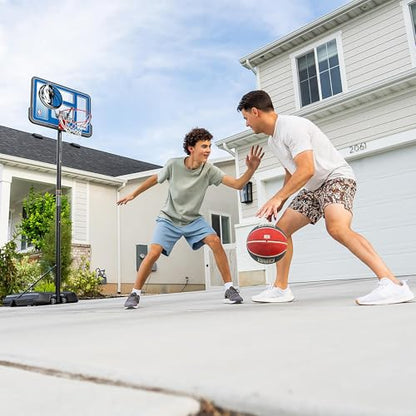 Lifetime NBA Dallas Mavericks Portable Basketball Hoop, Adjustable Height 7.5-10 Ft, 44 Inch Shatterproof Fusion Backboard, Base with Wheels - color: Dallas Mavericks