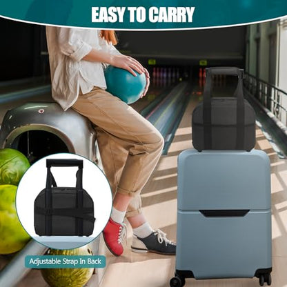 Colaxi Bowling Ball Bag Single Bowling Tote – Oxford Cloth Carry Case for 1 Ball, Fits Size 10, Lightweight with Foam Holder, Front Mesh Pocket – for Gym Outdoor Sports – 8.66 x 8.66 x 8.66 Inch