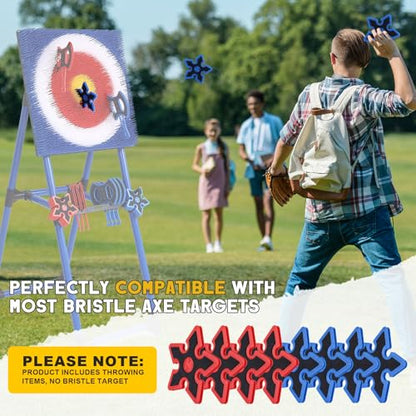 Throwing Axe for Axe Throwing Game for Backyard, Throwing Axe Set with Throwing Star for Outdoor Games, Durable and Fun for All Ages - style: 8 Throwing Stars
