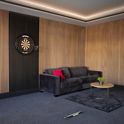 Winmau Darts Oche Line - High Visibility Throw Line Marker with Toe Markers for Consistent Stance - Self-Adhesive, Sticks to Hard Floors (Wood/Tile/Laminate) - Regulation Distance - style: Winmau Green