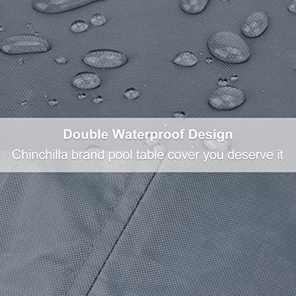 CHINCHILLA 7/8/9 ft Pool Table Cover, Waterproof Sunscreen Billiard Cover Polyester Fabric ，for Snooker Billiard Table Cover - color: Gray, size: 7FT- (92"L x 52"W x 33"H)