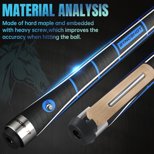Carbon Fiber Pool Cue Stick 58" Professional Pool Sticks for Adults Full Carbon Technology Tacos De Billiar Low Deflection Billiard Pool Table Cues 3 Colors Available - color: Blue-H1