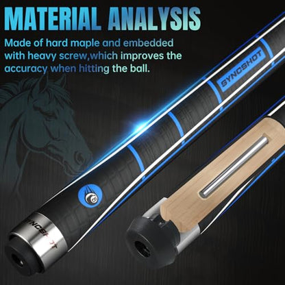 Carbon Fiber Pool Cue Stick 58" Professional Pool Sticks for Adults Full Carbon Technology Tacos De Billiar Low Deflection Billiard Pool Table Cues 3 Colors Available - color: Blue-H1