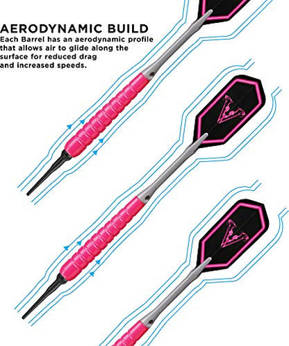 Viper V Glo Soft Tip Darts - color: Pink