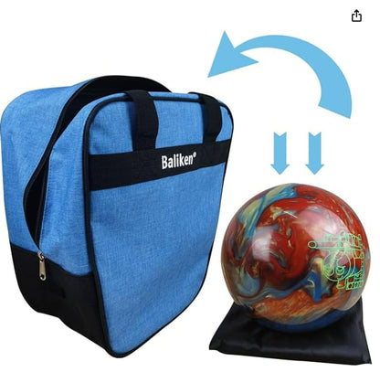 BALIKEN Bowling Single Tote Bag, Durable, Compact and Stylish Durability Easy to Carry Holds One bowling ball - color: Blue