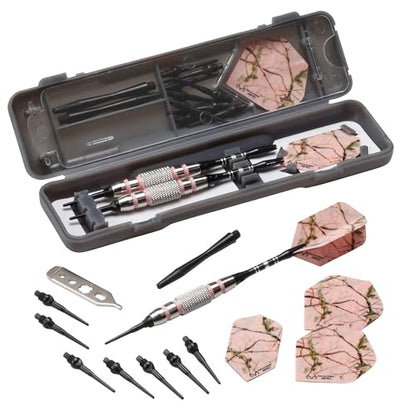 Fat Cat Realtree APC Pink Camo Soft Tip Darts with Storage/Travel Case, 16 Grams