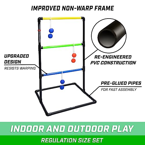 GoSports Ladder Toss Indoor & Outdoor Game Set with 6 Soft Rubber Bolo Balls and Travel Carrying Case - Choose Pro or Classic - style: Classic Ladder Toss