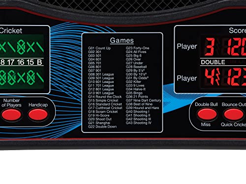 Viper Orion Electronic Dartboard, 15.5 in Regulation Target, 43 Games, Dual LCD Displays, 8 Players, 6 Darts Included, Black