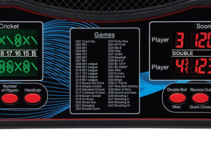 Viper Orion Electronic Dartboard, 15.5 in Regulation Target, 43 Games, Dual LCD Displays, 8 Players, 6 Darts Included, Black