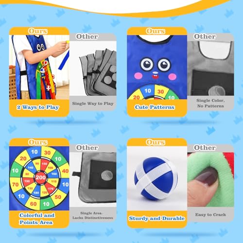 Sticky Ball Vest for Dodgeball Game, 6-Players Set 6 Target Vests | 48 Sticky Balls, Promotes 3+Kids Active Screen-Free, Dodge Tag Game, Indoor and Outside Running Games, Team Game Play