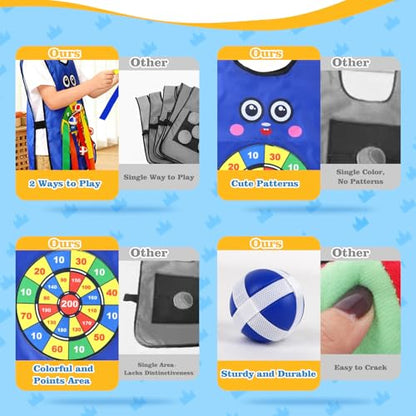 Sticky Ball Vest for Dodgeball Game, 6-Players Set 6 Target Vests | 48 Sticky Balls, Promotes 3+Kids Active Screen-Free, Dodge Tag Game, Indoor and Outside Running Games, Team Game Play