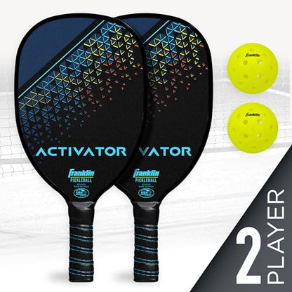 Franklin Sports Pickleball Paddle and Ball Set - Wooden Pickleball Rackets + Balls - Activator - USAPA Approved | Ball Set - style: 2 Player Set- Multi
