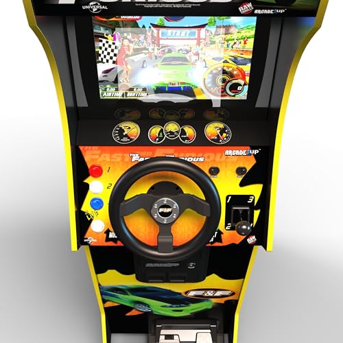 ARCADE1UP The Fast & The Furious Deluxe Arcade Game for Your Home, with 5-Foot-Tall Stand-up Cabinet, 2 Classic Games, and 17-inch LCD Screen