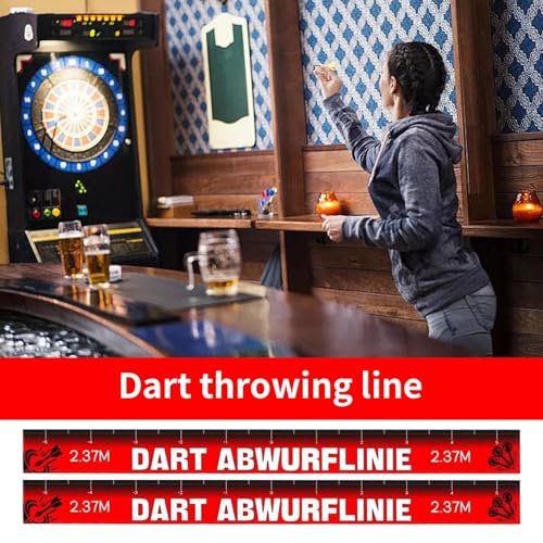 Dart Oche Tape, 2 Piece Removable Line for Dart Games with Waterproof Adhesive Coated Paper, Perfect Game Room, Club, Basement, Dorm, Party, Bar, Office, and Break Rooms