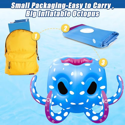 Octopus Pool Toys for Kids Ages 4-8, 2-in-1 Inflatable Float Water Games Toys with Basketball Hoop & Ring Toss, Outdoor Backyard Beach Swim Play, Cool Summer Family Party Supplies Gift Boys Girls - style: Octopus 2 in 1 Games