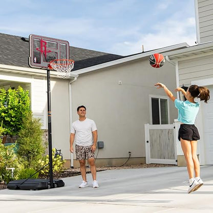 Lifetime NBA Houston Rockets Portable Basketball Hoop, Adjustable Height 7.5-10 Ft, 44 Inch Shatterproof Fusion Backboard, Base with Wheels - color: Houston Rockets