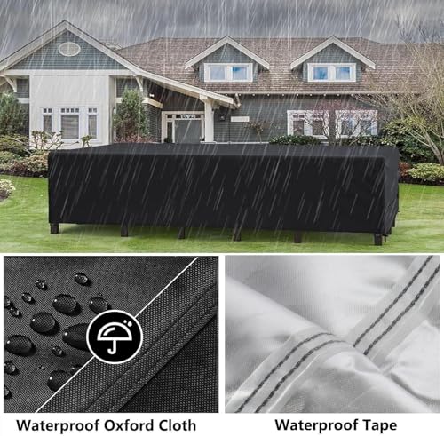 Patio Furniture Covers Outdoor Table Cover Waterproof Rectangular Patio Dining Table Cover Wind Dust Proof Anti-UV Garden Sectional Couch-Cover Table and Chair Set Covers 80"L x 40"W x 29"H Black - color: Standard Size, size: 0 80"L x 40"W x 29"H
