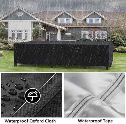 Patio Furniture Covers Outdoor Table Cover Waterproof Rectangular Patio Dining Table Cover Wind Dust Proof Anti-UV Garden Sectional Couch-Cover Table and Chair Set Covers 80"L x 40"W x 29"H Black - color: Standard Size, size: 0 80"L x 40"W x 29"H