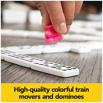 Spin Master Games Legacy Deluxe Mexican Train Dominoes, Classic Original Board Game Set Double-12 Dominoes with Sturdy Wood Case, for Kids and Adults Aged 8 and up - color: Mexican Train Dominoes