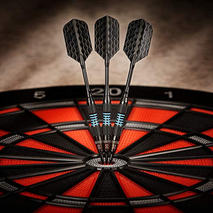 Viper by GLD Products Bobcat Adjustable Weight Soft Tip Darts with Storage/Travel Case - size: 16 Grams (Adjustable to 18 and 19 Grams), style: Black Coated Brass with Blue Rings