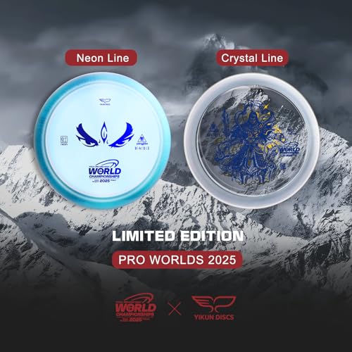 Yikun Disc Golf Overstable Driver|Maximum Stability for Headwinds & Doglegs|Laser-Straight Flight with Strong Hyzer Finish|Pro Worlds 2025 Limited Edition|PDGA Approved 170-176g - color: Pro Wolds 2025（Transparent）