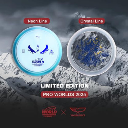 Yikun Disc Golf Overstable Driver|Maximum Stability for Headwinds & Doglegs|Laser-Straight Flight with Strong Hyzer Finish|Pro Worlds 2025 Limited Edition|PDGA Approved 170-176g - color: Pro Wolds 2025（Transparent）