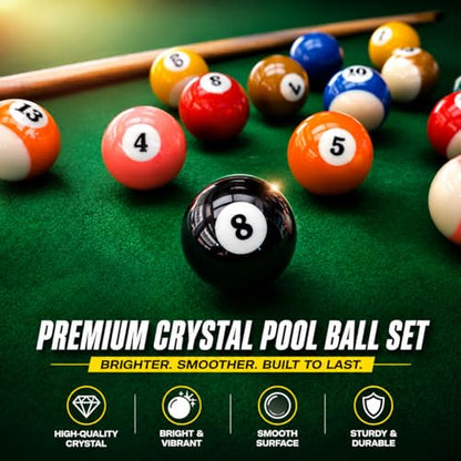 HMQQ Billiard Balls Set 2-1/4" Regulation Size Pool Table Balls for Replacement (16 Resin Balls) - style: 5A 2-1/4" pool ball