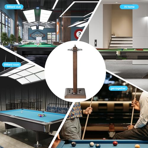CROWN ME Pool Stick Holder Billiard Cue Rack Holds 8 Sticks Floor Stand metal billiard cue rack, pool cue holder-Finish Bronze - color: Brown
