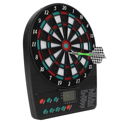 Electronic Dartboard Soft Tip Electronic Dart Board Set Includes Dart Pole Dart Flights Shaft and 12pcs Dart Tips Automatic Scoring with Multiple Game Modes for Entertainment