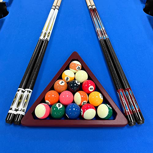 Set of 2 Pool Cue Stick,58" 2 Piece Maple Billiard Cue Stick - color: White