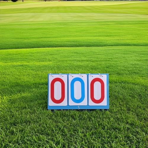PRETYZOOM Multi-Sport Tabletop Scoreboard Flip Counter with 3-Digit Display, Plastic Portable Score Keeper for Football Basketball Volleyball Tennis Games