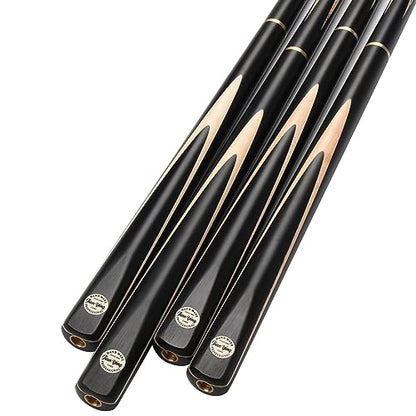 57" 3/4 Jointed Billiard/Pool/Snooker Cue Set 5 Face-Spliced Ash Shaft with A Leather Cue Case - color: Ebony Maple Butts