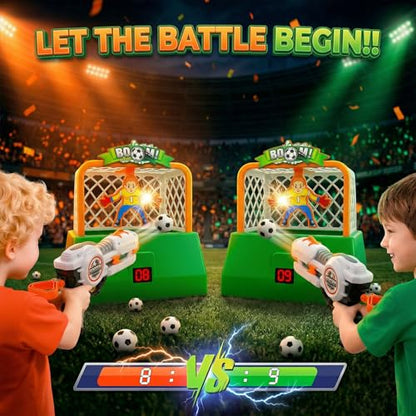 Kids Shooting Game Toy Set - 2 Pack Soccer Game 2 Foam Ball Blaster Launchers with 48 Soccer Balls, 6 Bowling Pins with LCD Score Display - Sports Toys for Boys Girls Ages 3+Years - size: 2-pack