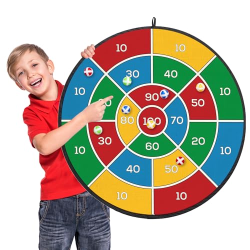 Playbees Large Dart Board for Kids 29" – Sticky Ball Dart Game for Boys & Girls – Indoor/Outdoor Safe Hanging Dartboard – Fun for Ages 3–12 – Perfect Christmas