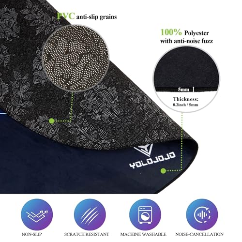 Office Chair Mats Hard-Floor Chair Mats Office Gaming Chair Mat with Blue Lightning Design (Blue) - color: Blue
