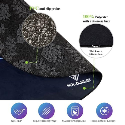 Office Chair Mats Hard-Floor Chair Mats Office Gaming Chair Mat with Blue Lightning Design (Blue) - color: Blue
