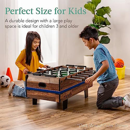 Best Choice Products Multi-Game Table Series – Interactive Game Tables for Kids with Foosball, Air Hockey, Billiards, Ping Pong & More | Childrens - color: 11-in-1 Light Wood