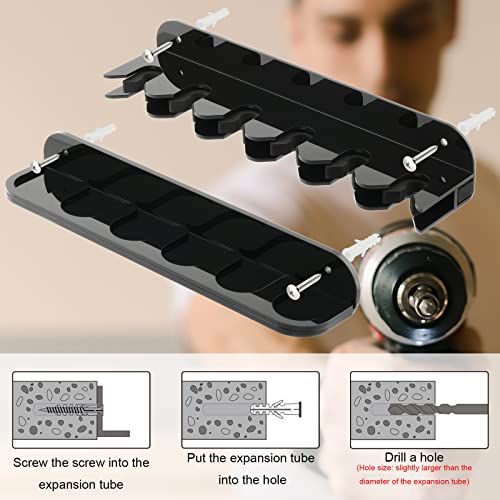Cosmos Acrylic 2-Piece Billiard Cue Rack Wall Mount Billiard Stick Holder Wall Rack, Eva Foam Cue Clips Holds 6 Pool Cues, Billiard Pool Equipment Accessories (Solid Black) - color: Solid Black