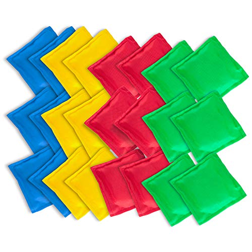 Super Z Outlet Nylon Cornhole Bean Bags Toy Set Sack Hand Toss Games Weights for Kids (5" x 5" Assorted Colors)