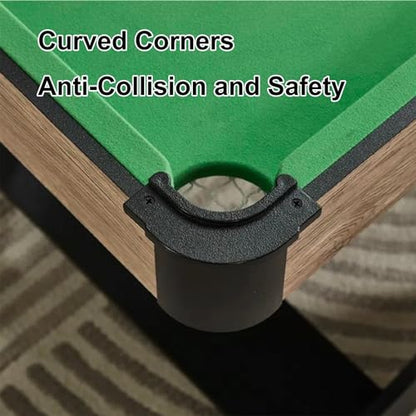 Folding Pool Table, Indoor Billiard Table Game Set with Cues, Balls, Rack, Chalk and Brush, Portable Design for Home, Office, Party, Garage(Blue,154x78x80cm/60.6x30.7x31.4in)