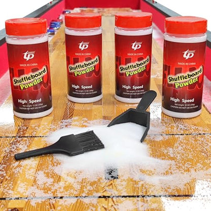 Shuffleboard Sand Wax High/Medium Speed Shuffleboard Powder Set, Shuffleboard Sand with Mini Brush Set - size: 4 Cans high Speed