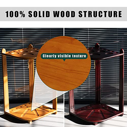 Pool Stick Holder Floor Stand, 10 Cues Solid Wood Billiard Pool Cue Rack, Pool Table Accessories (Mahogany) - color: Mahogany