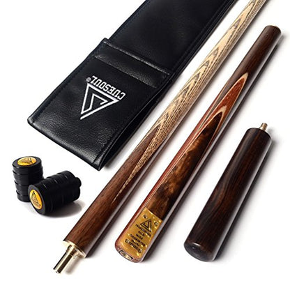 CUESOUL 3/4 Jointed Snooker Cue 57 inch Handcraft with Extension/Joint Protector Packed in Leatherette Cue Bag - color: 303 with Cue Bag