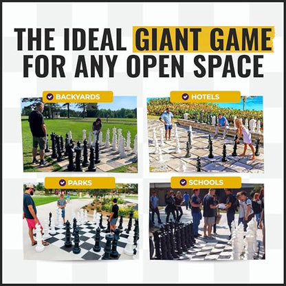 MegaChess Giant Chess Set Game with 37" Tall King - A Large Chess Set Yard Game for Families Looking for Outdoor Jumbo Games - 32 Large Pieces Made from Durable HDPE (Board Not Included)
