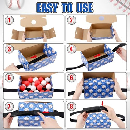 Shyyween 4 Pack Baseball Shaking Swing Balls Party Game, Waist Strap Shake Box Set with 80 Balls, Indoor Outdoor Birthday Carnival Family Games