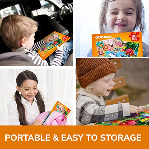 QUOKKA Magnetic Puzzles for Kids Ages 4-6 – 36 Pieces Sudoku Toddler Puzzles Ages 2-4 – Travel Games for Kids 3-5 – Animal Jungle Sea Toddler Travel Toys – Car Airplane Road Trip Games for Boys&Girls - style: 2. JUNGLE 36 PCS