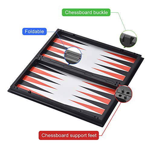 3 in 1 Magnetic Chess Checkers Backgammon Board Game Set with 12.5 Inch Folding Board Travel Games for Kids and Adults (Chess: Gold & Silver) - color: Chess: Gold & Silver