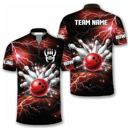 GABITA Personalized Bowling Jerseys for Men, Custom Bowling Polo Shirt, Bowling Shirts Gift for Bowler Team Player - color: A54