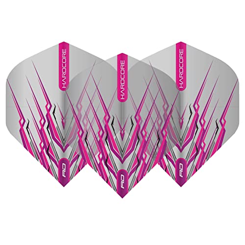 RED DRAGON Peter Wright Snakebite Hard Mohawk Hardcore Dart Flights - 3 Sets Per Pack (9 Flights in Total) - color: Pink