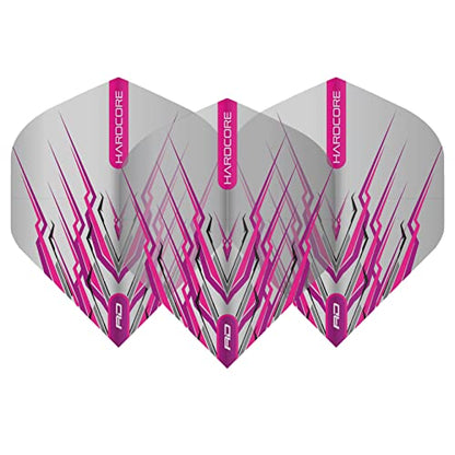 RED DRAGON Peter Wright Snakebite Hard Mohawk Hardcore Dart Flights - 3 Sets Per Pack (9 Flights in Total) - color: Pink